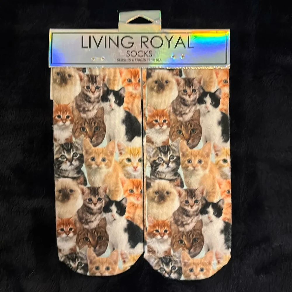 Living Royal Cat Socks OSFM